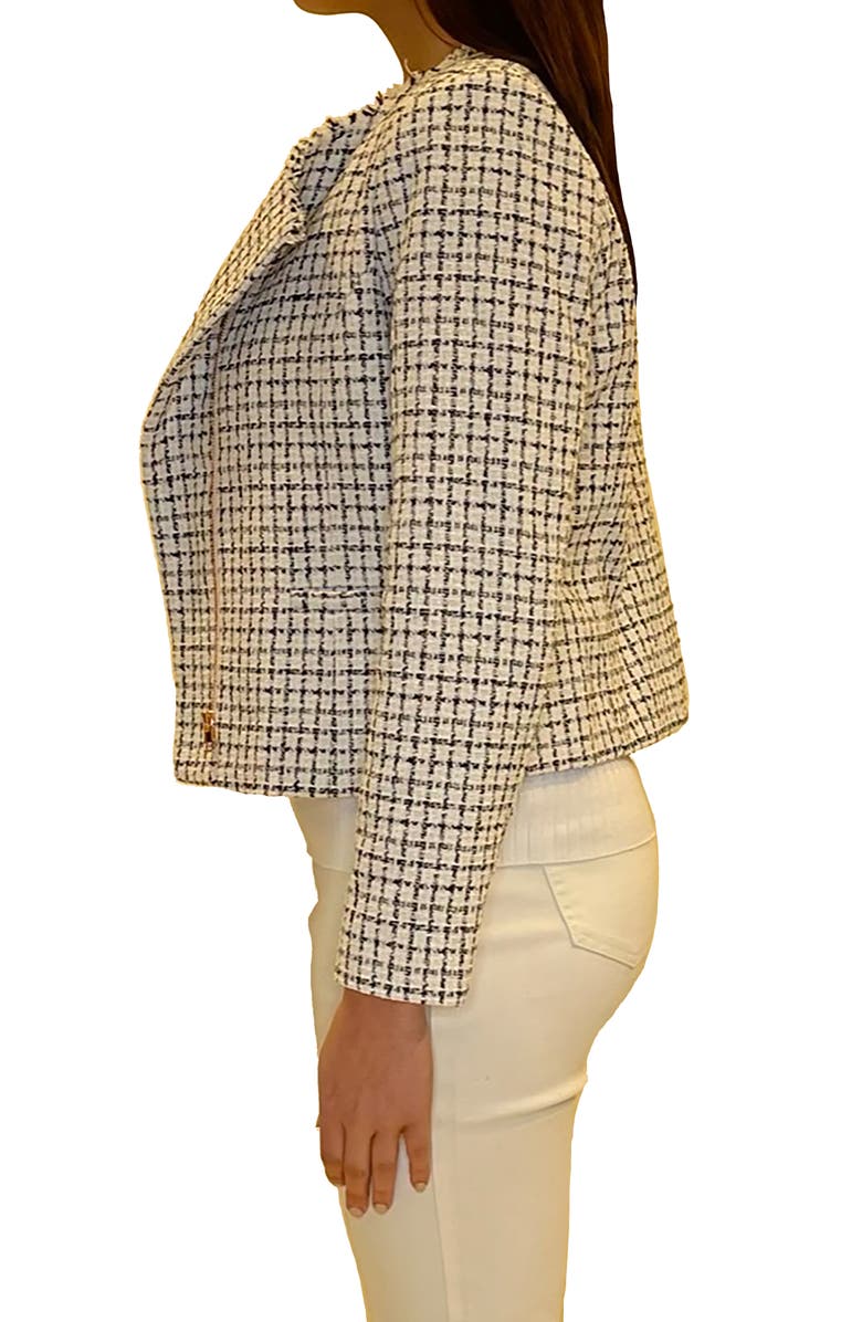 Jaclyn Smith Tweed Moto Jacket, Alternate, color,