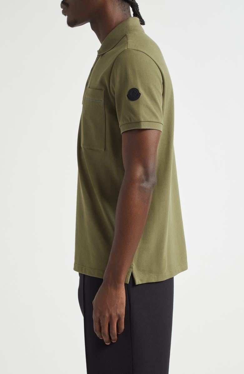 Moncler Logo Patch Cotton Piqué Polo, Alternate, color,