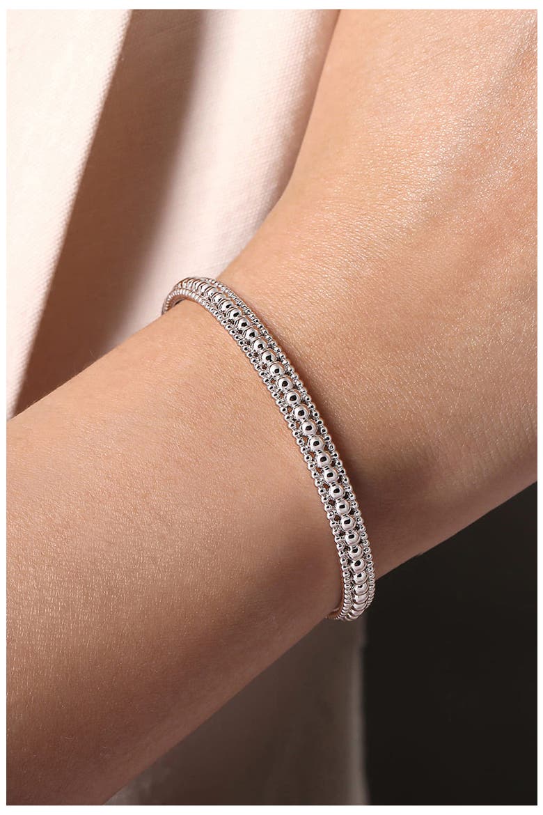 Bujukan Sterling Silver Beaded Bangle, Alternate, color, STERLING SILVER