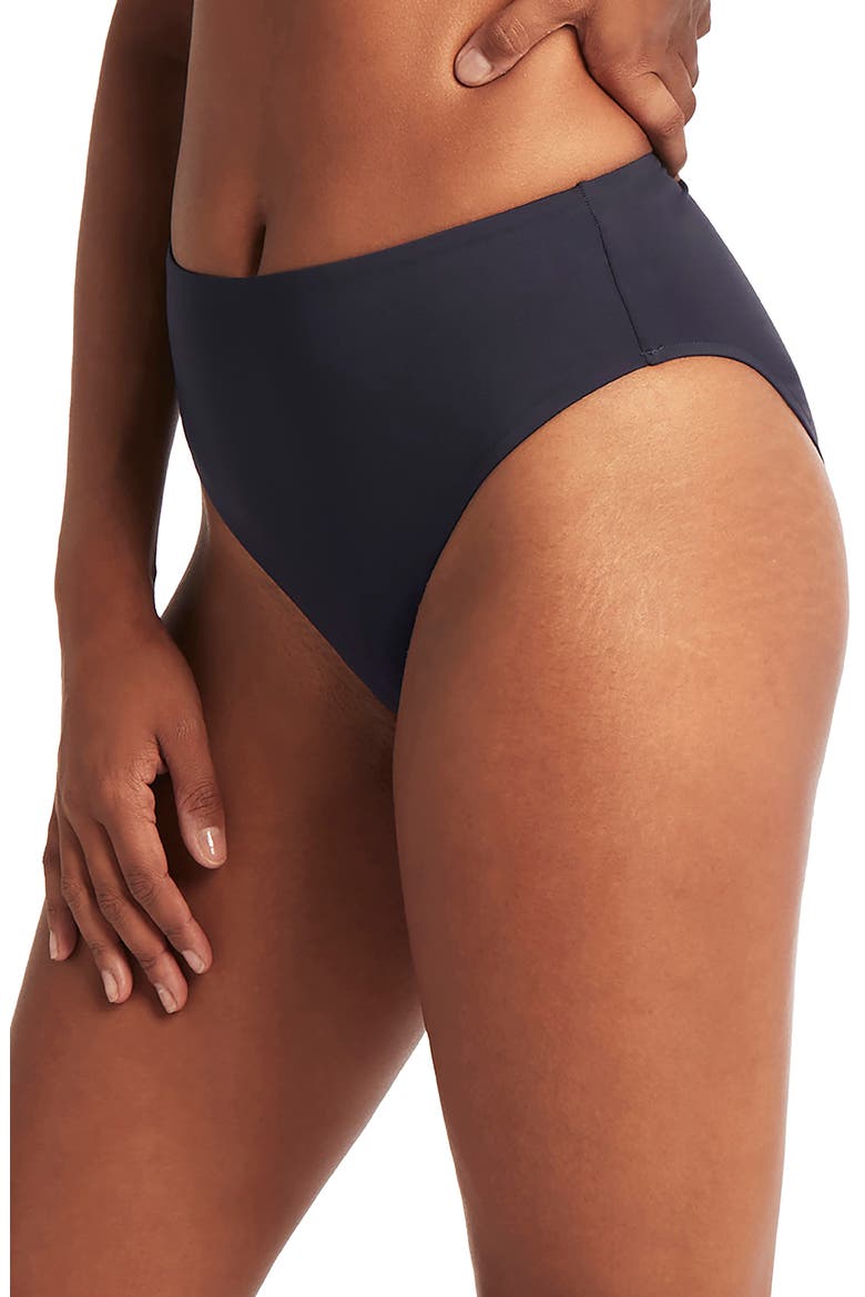 Retro High Waist Bikini Bottoms, Alternate, color, NIGHT SKY