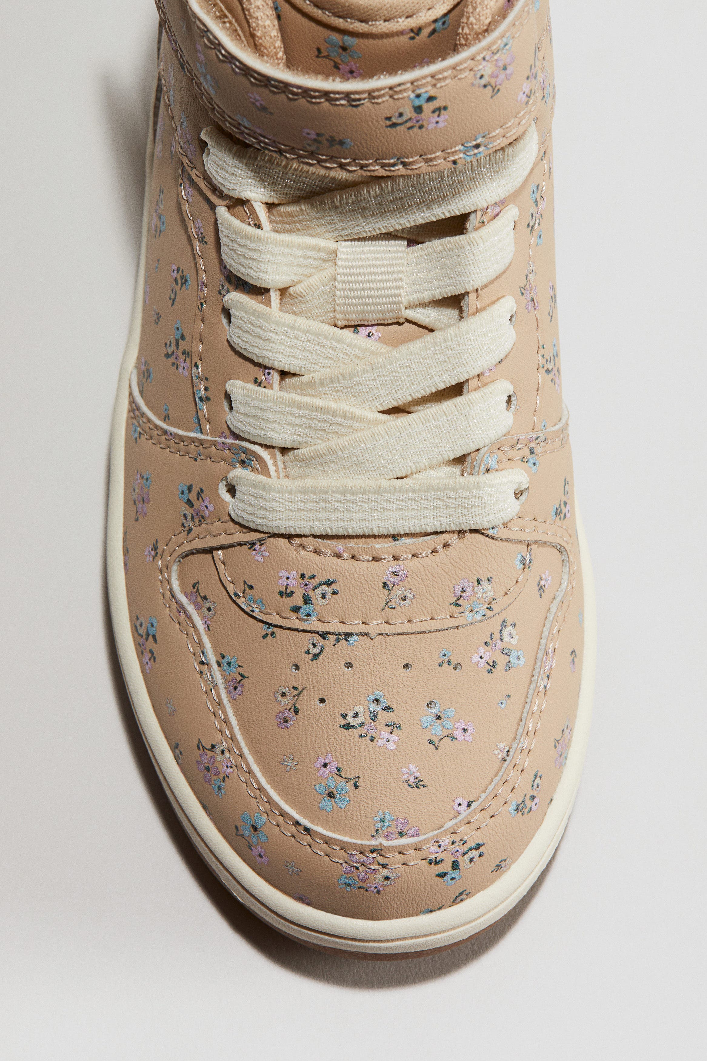 H&M Hi-top Trainers, Alternate, color, Beige/Floral