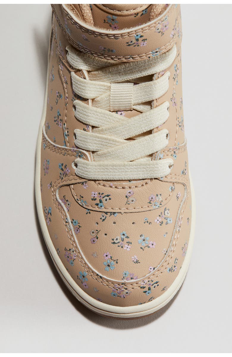 H&M Hi-top Trainers, Alternate, color, Beige/Floral