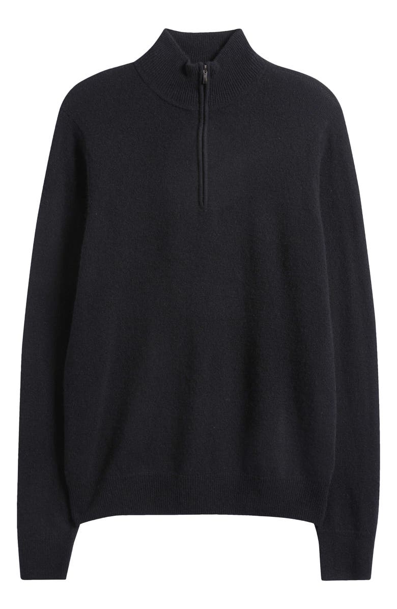 Nordstrom Quarter Zip Cashmere Sweater, Alternate, color, Black