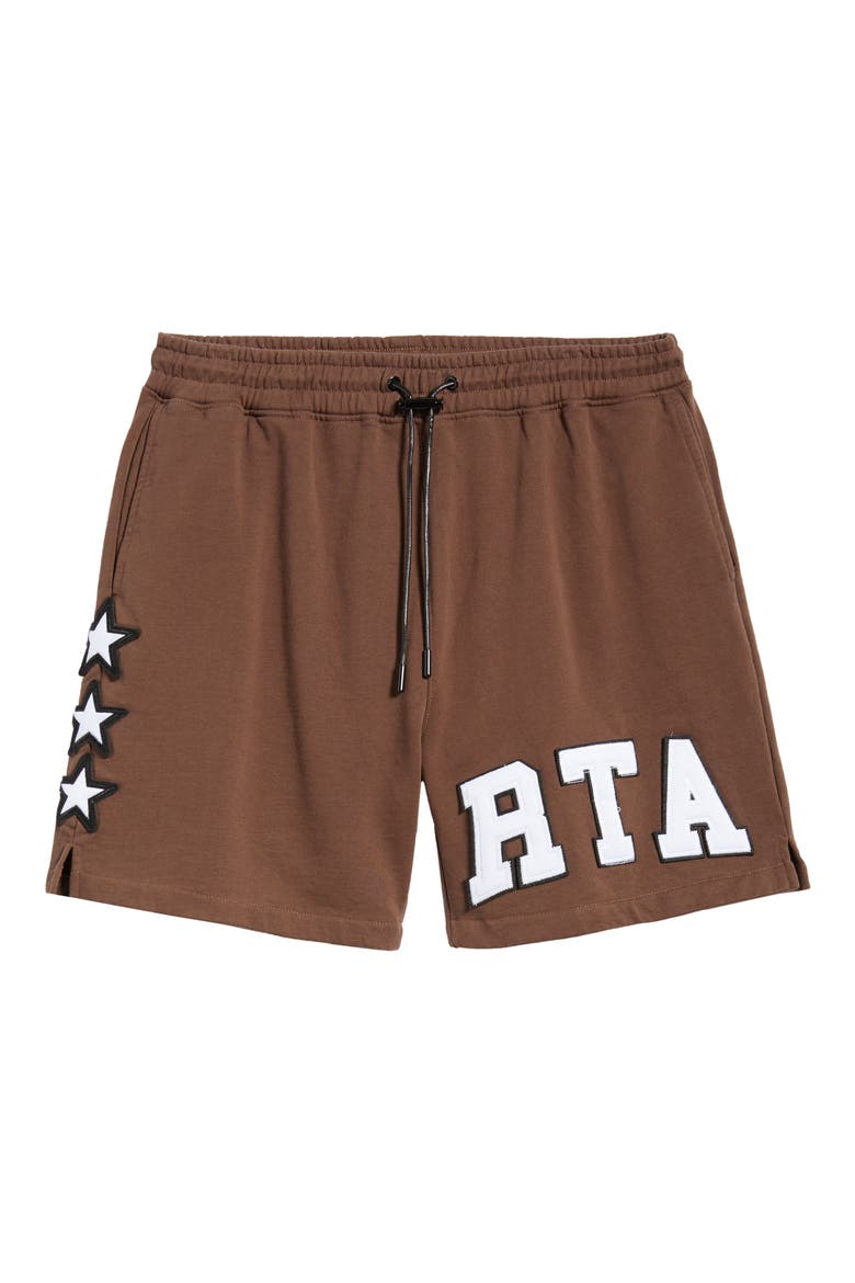 Clyde Cotton Sweat Shorts, Alternate, color, BROWN COLLEGIATE