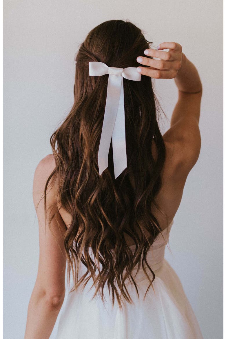 Blair Satin Bow, Main, color, Ivory