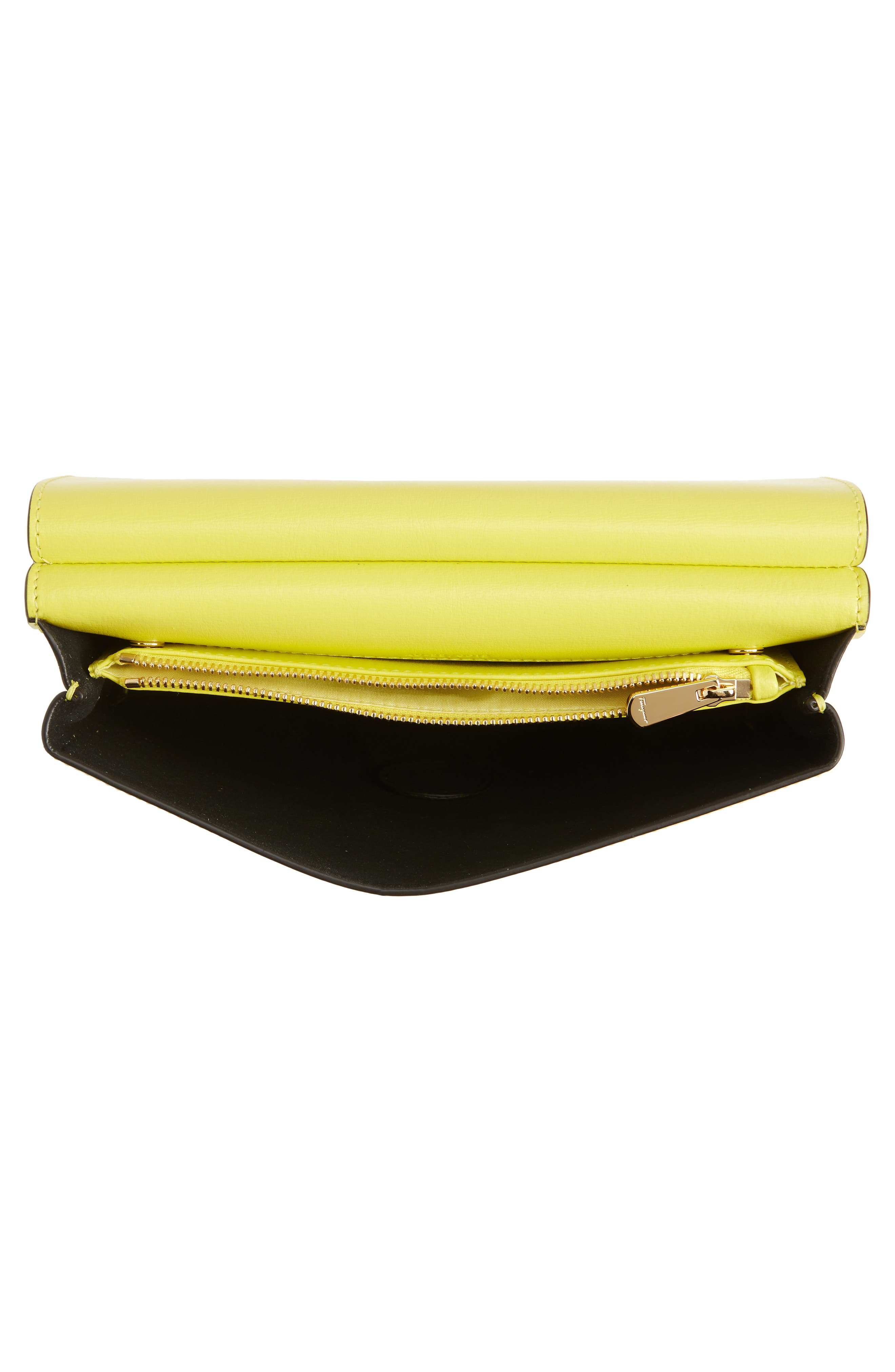 Salvatore Ferragamo Vara Bow Leather Shoulder Bag, Alternate, color, CANARY YELLOW