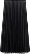 MANGO Pleated Faux Leather Midi Skirt