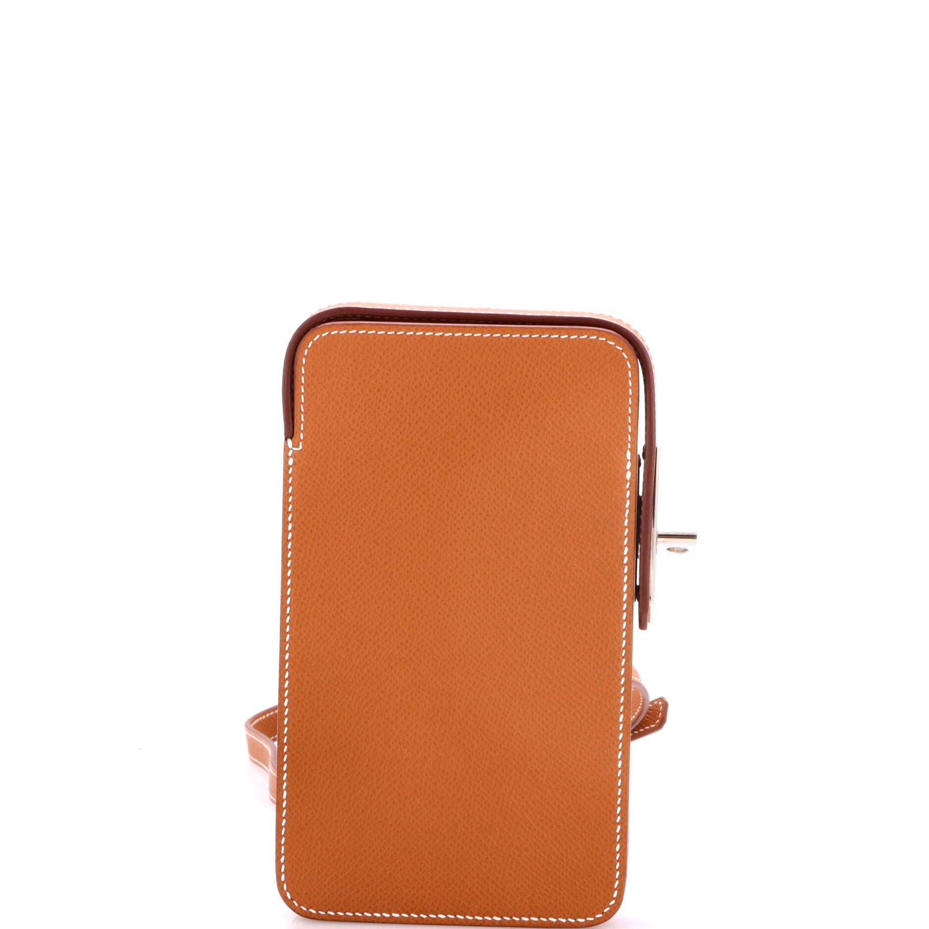 Pre-Owned Hermes Hac a Box Phone Case Epsom, Main, color, Gold