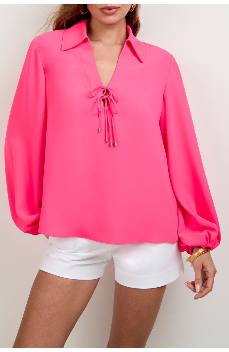 Trina Turk Lambro Top, Main, color, Magenta Milano