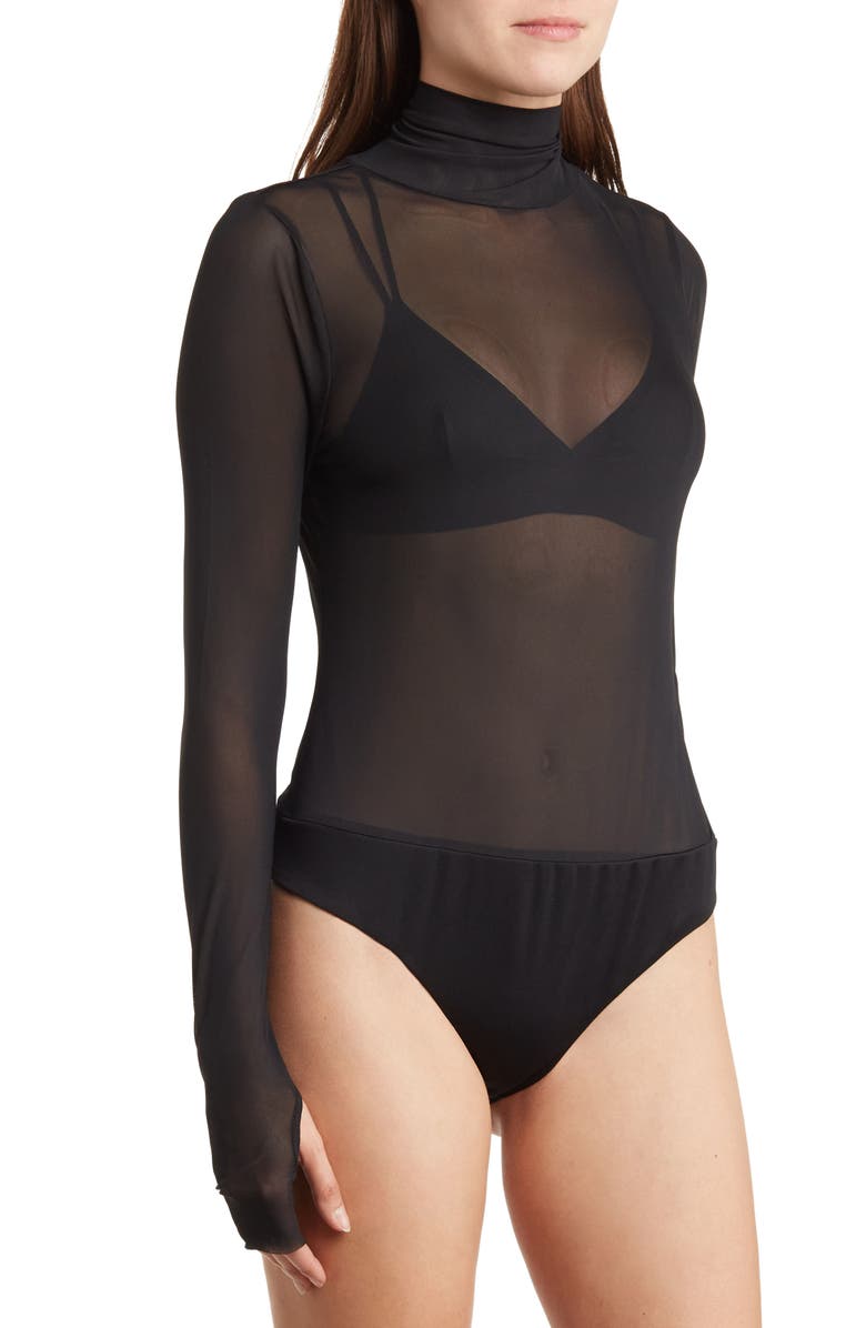 AFRM LOS ANGELES Havanna Long Sleeve Turtleneck Bodysuit, Alternate, color,