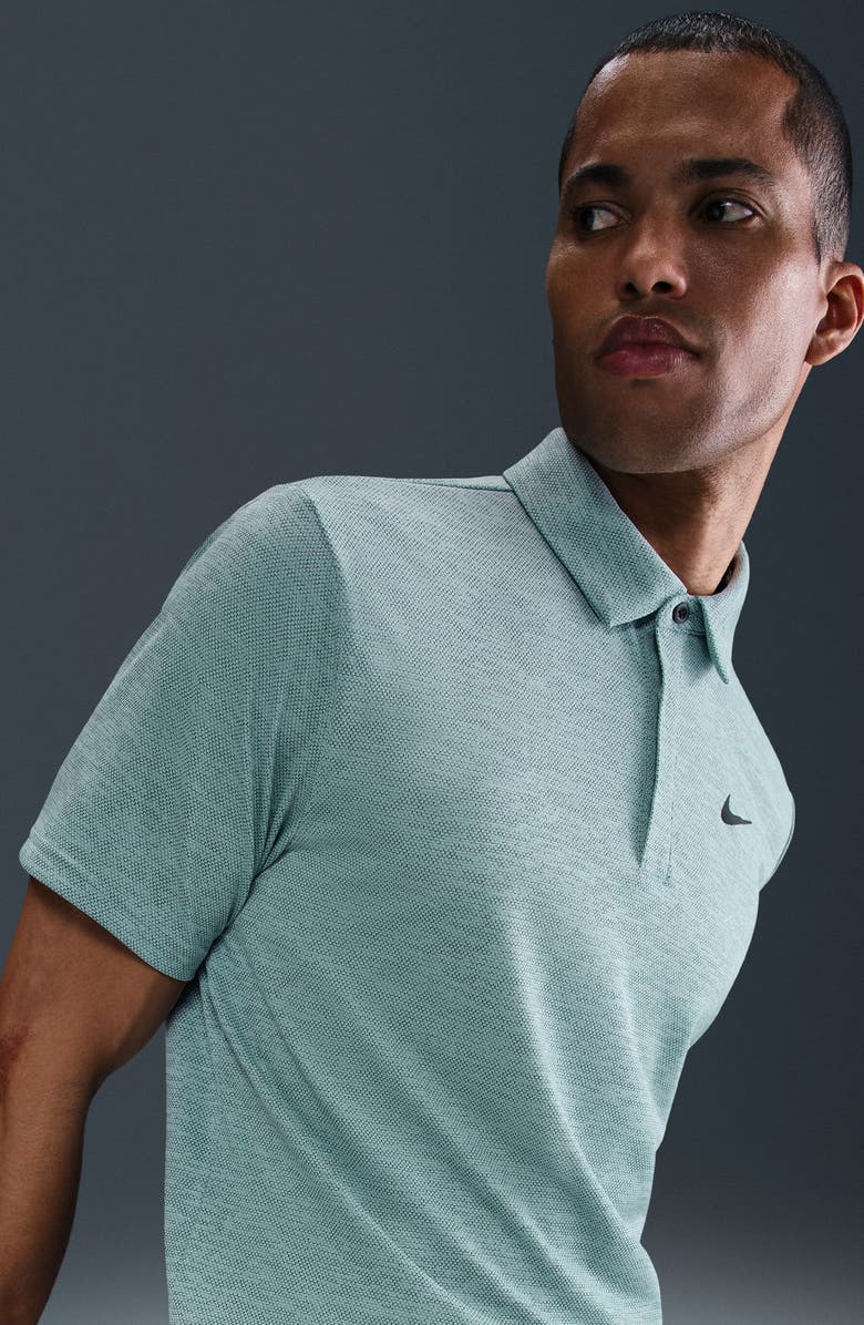 Nike Golf Dri-FIT Tour Jacquard Golf Polo, Alternate, color, Ocean Cube/ Vintage Green