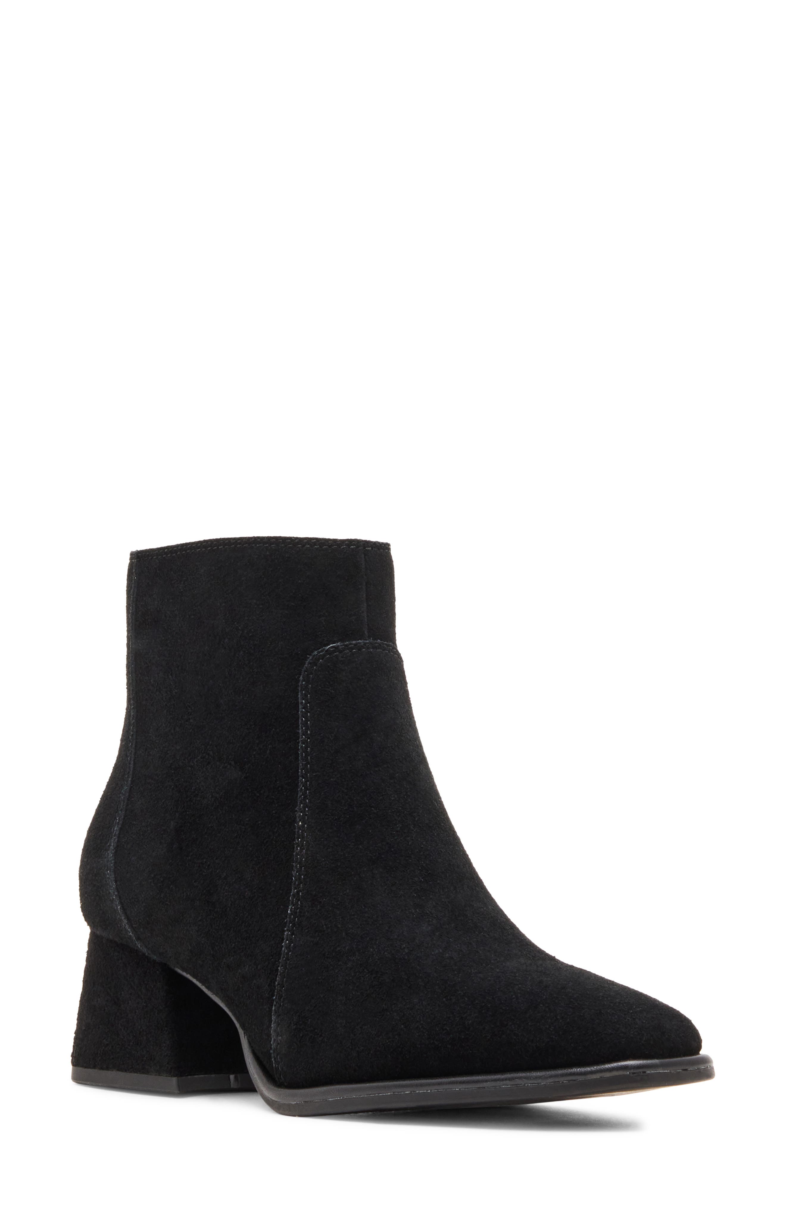 Mina Waterproof Bootie, Main, color, BLACK SUEDE