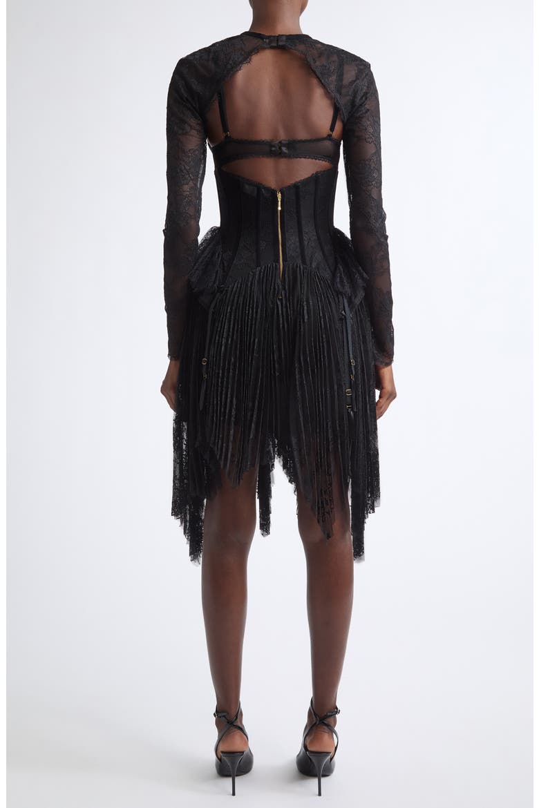 Valiant Lace Lingerie Minidress, Alternate, color, BLACK