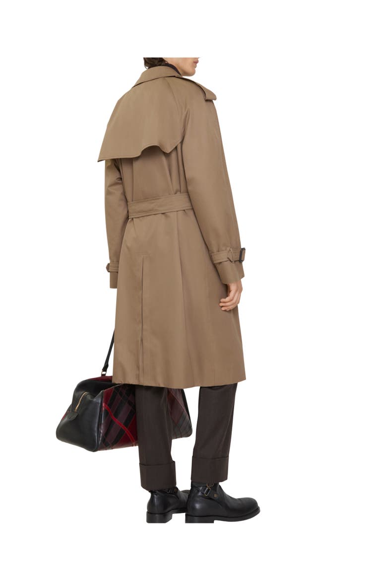 Long Gabardine Chestwood Trench Coat, Alternate, color, Clay brown