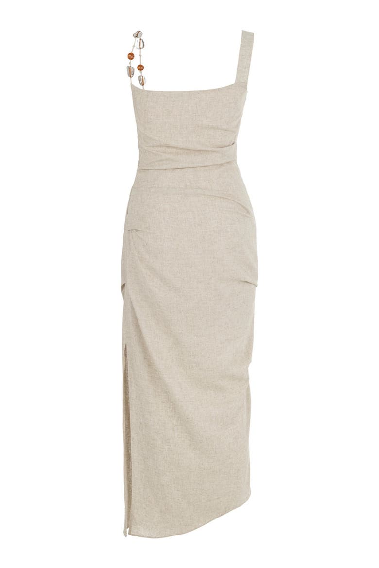 Long Dress with Accessory Strap, Main, color, Beige