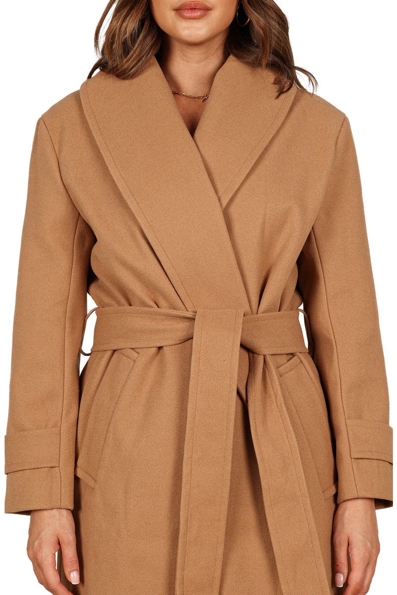 Emersyn Tie Front Coat, Alternate, color, CAMEL