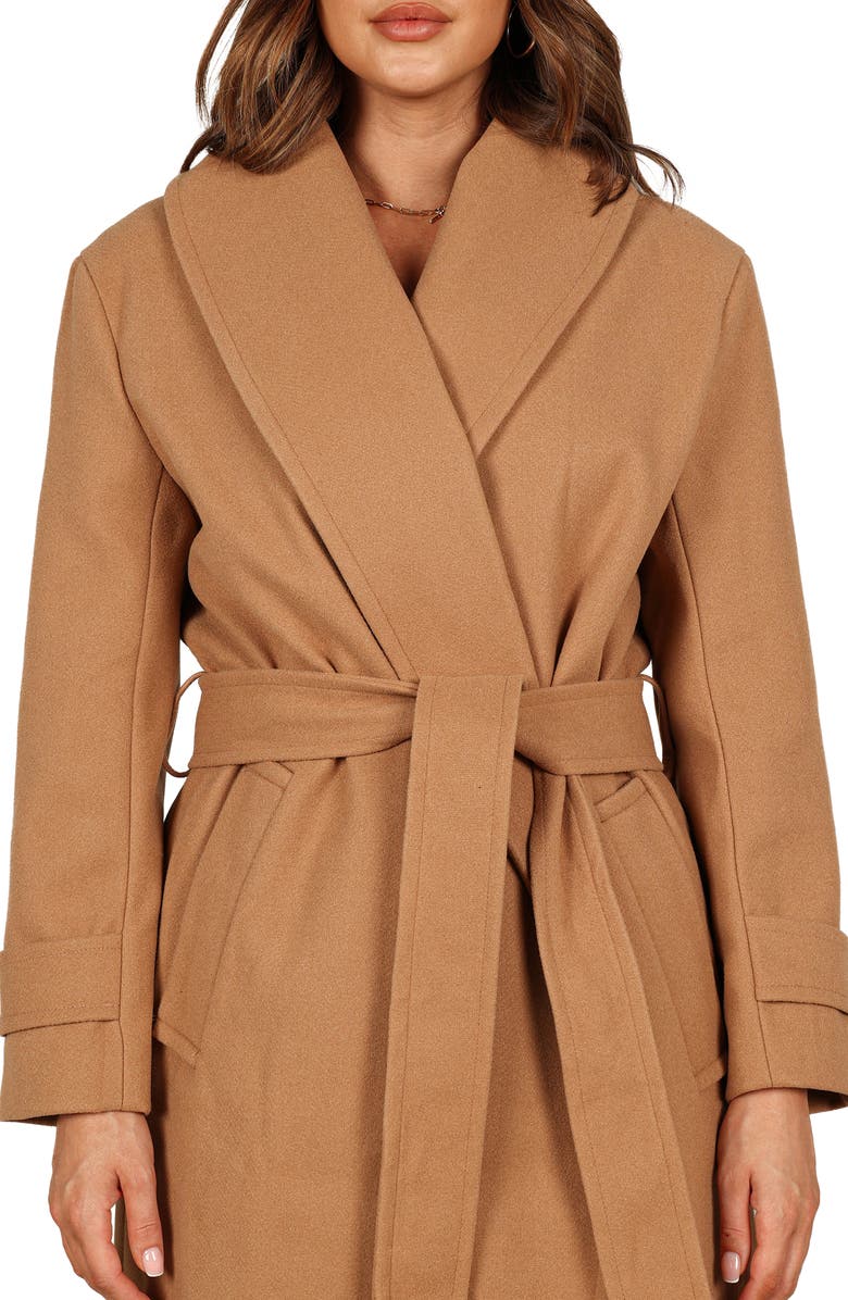 Petal & Pup Emersyn Tie Front Coat, Alternate, color, Camel
