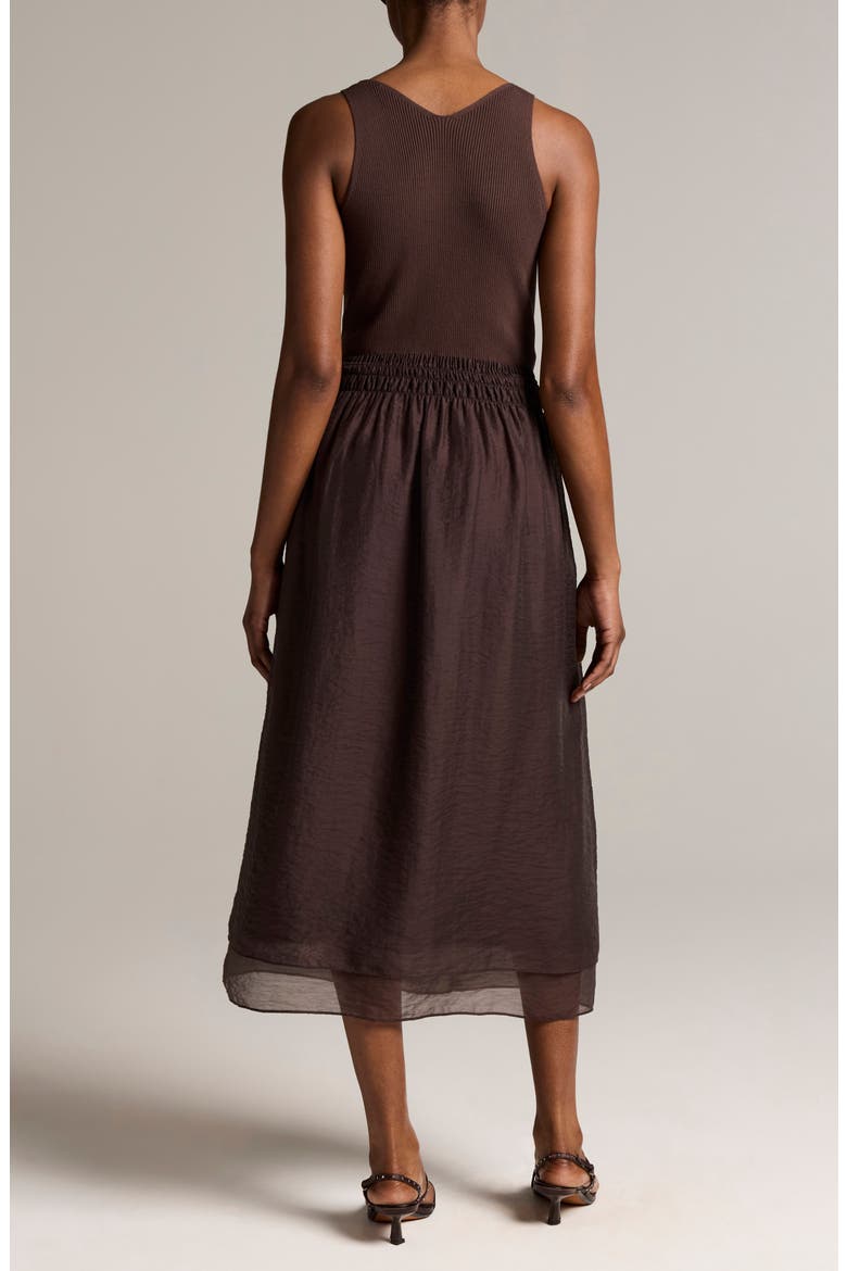 Square Neck Sleeveless Midi Dress, Alternate, color, IRON