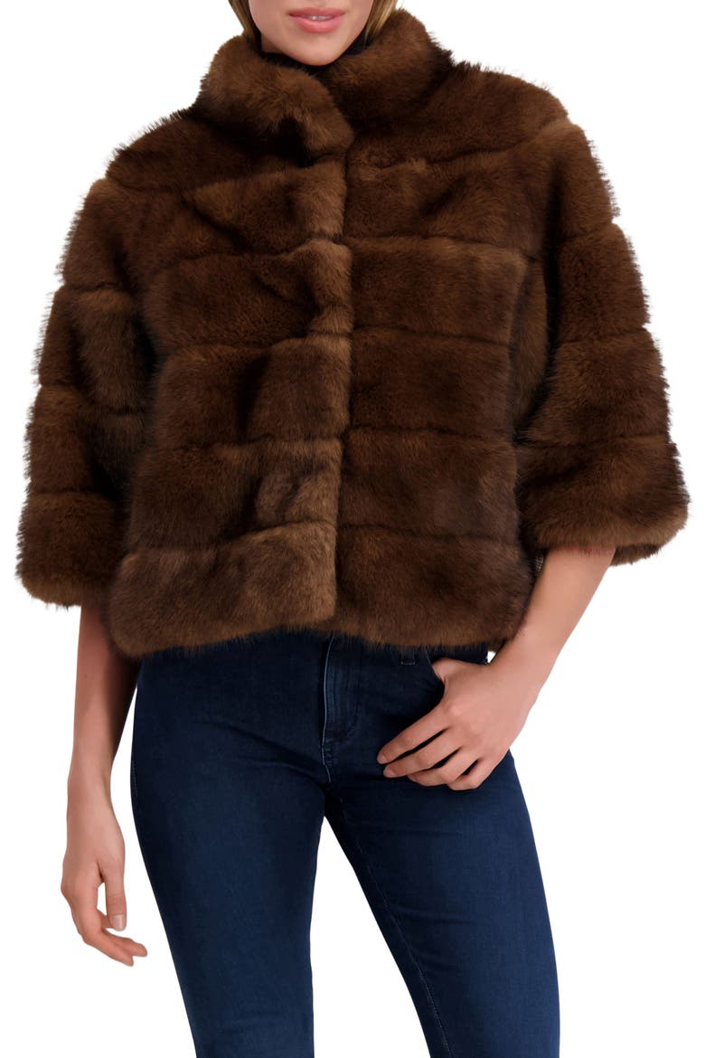 Fur-Free Sable (Faux Fur) Jacket, Main, color, BROWN