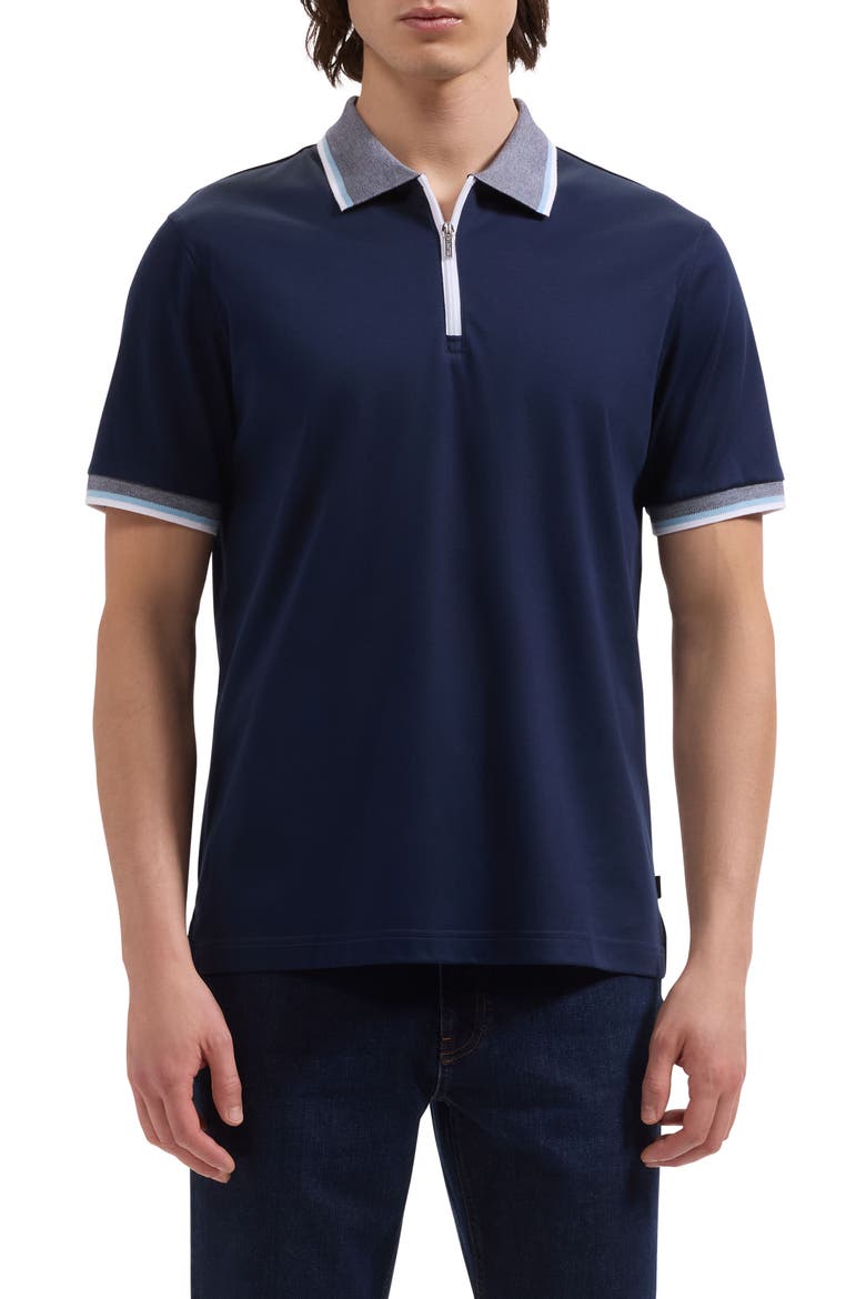 Quarter Zip Polo, Main, color, NAVY