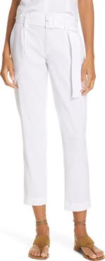 Vince Belted Linen Blend Pants