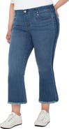 Liverpool Los Angeles Gia Glider Frayed Side Stripe Pull-On Crop Flare Jeans