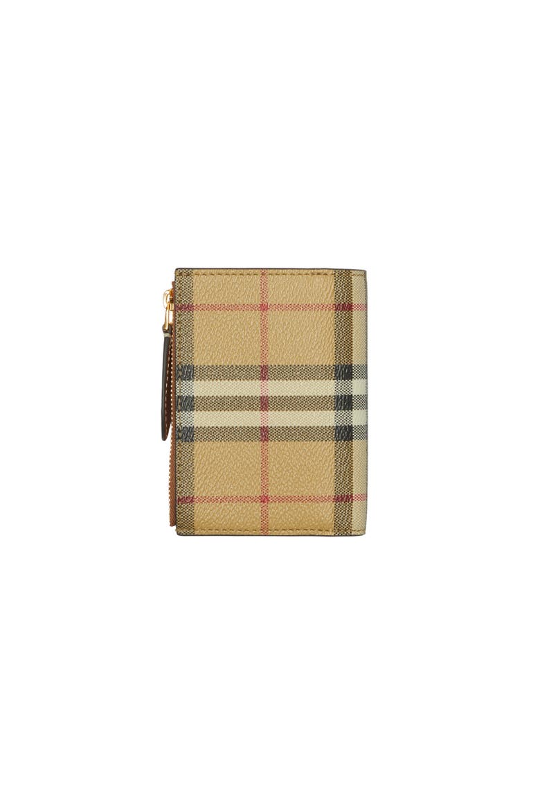 Small Check Bifold Wallet, Alternate, color, Archive beige