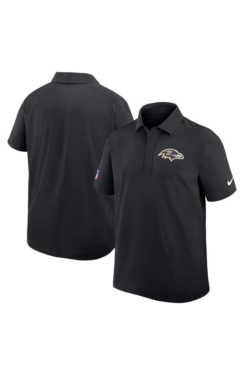 Nike Men's Nike Black Baltimore Ravens Sideline City Pride Woven Performance Polo, Alternate, color, Black