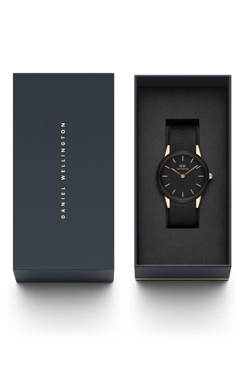 Iconic Motion Rubber Strap Watch, 40mm, Alternate, color, ROSE GOLD/WHITE
