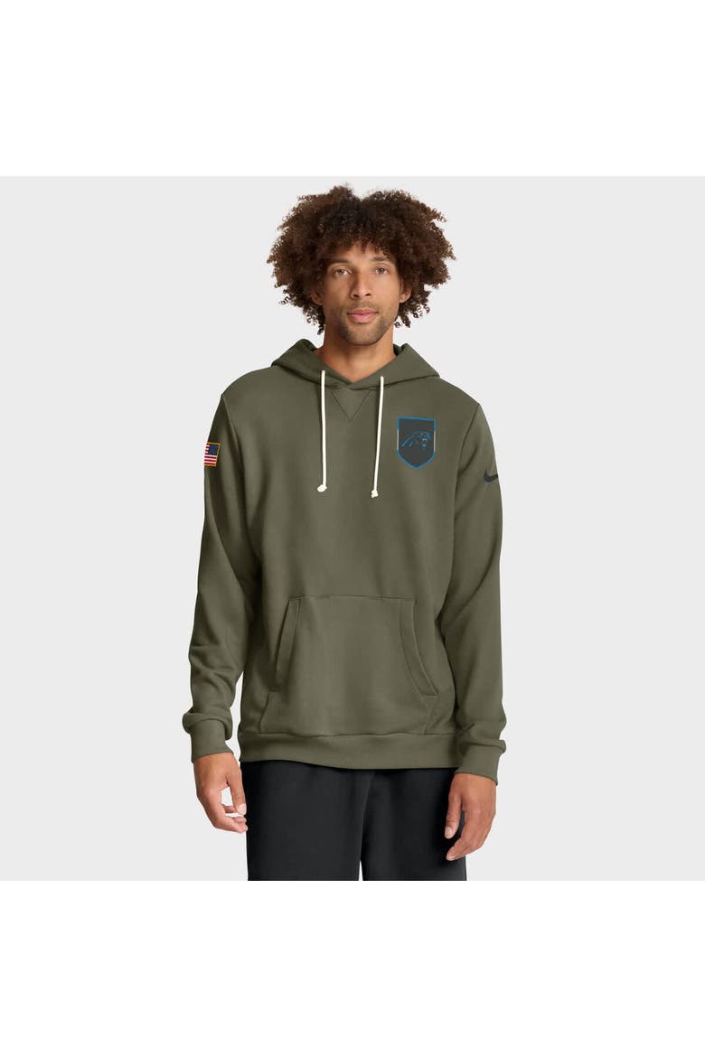 Men's Nike Olive Carolina Panthers 2025 Salute to Service Sideline Standard Issue Dri-FIT Hoodie, Main, color, Olive