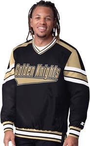 STARTER Men's Starter  Black Vegas Golden Knights Reliever V-Neck Pullover Jacket