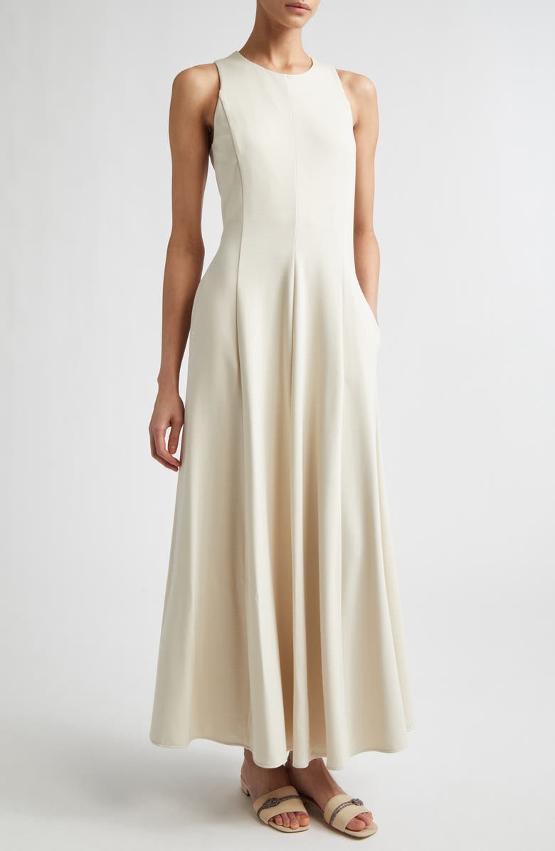 Eleventy Linen Blend Sleeveless Dress, Main, color, 00 Ivory