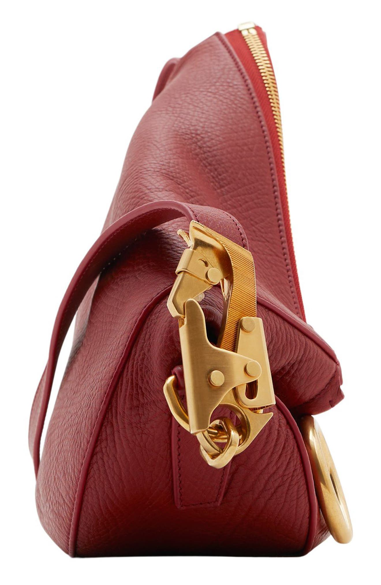 Burberry Small Knight Asymmetric Leather Shoulder Bag, Alternate, color, 
