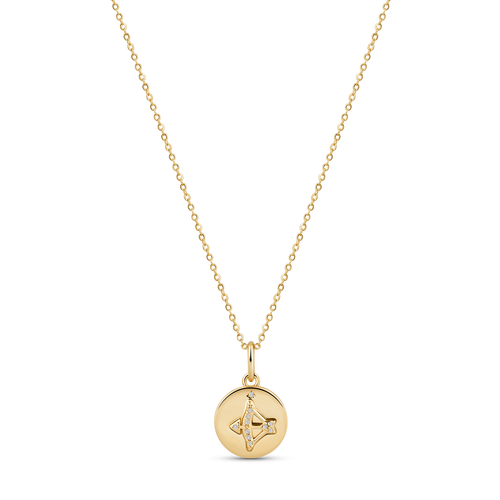 Electric Picks Beyond the Stars Zodiac Necklace in Gold- Sagittarius  product