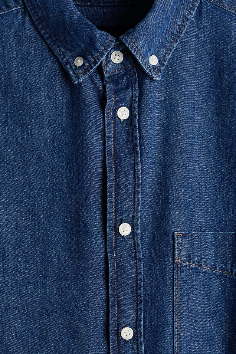 Regular-fit Denim Shirt, Alternate, color, Dark denim blue