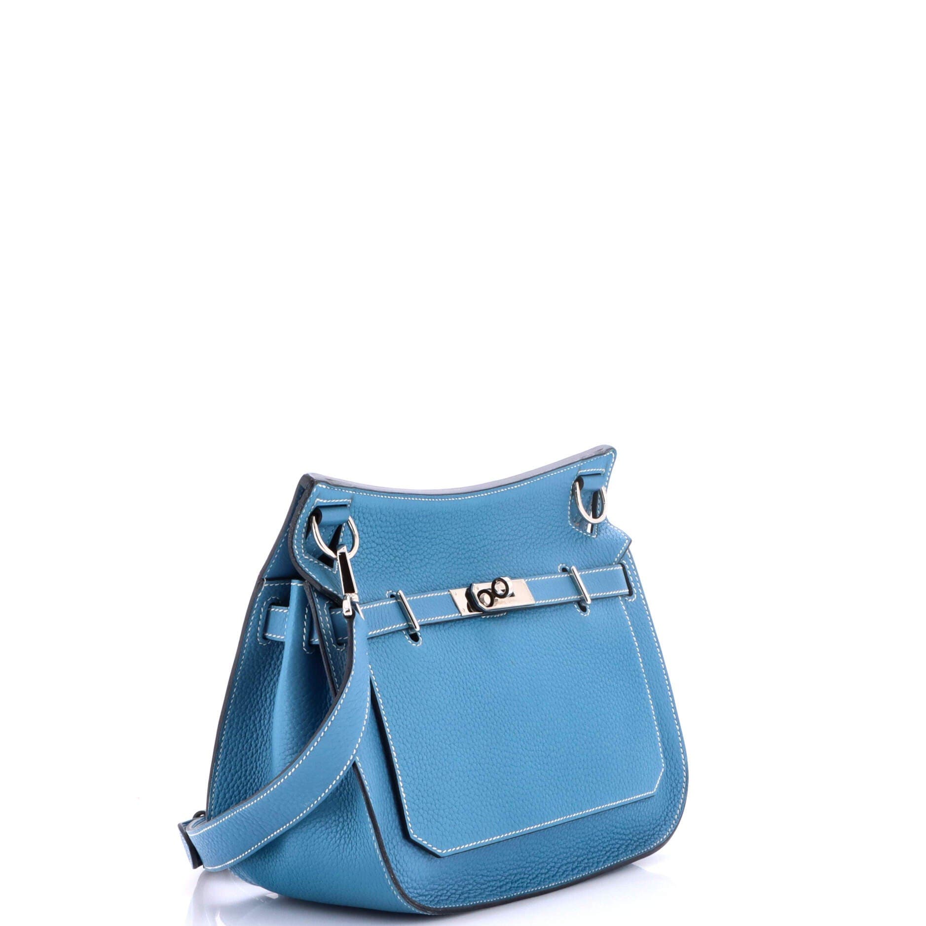 Pre-Owned Hermes Jypsiere Bag Clemence 28, Alternate, color, Bleu Jean