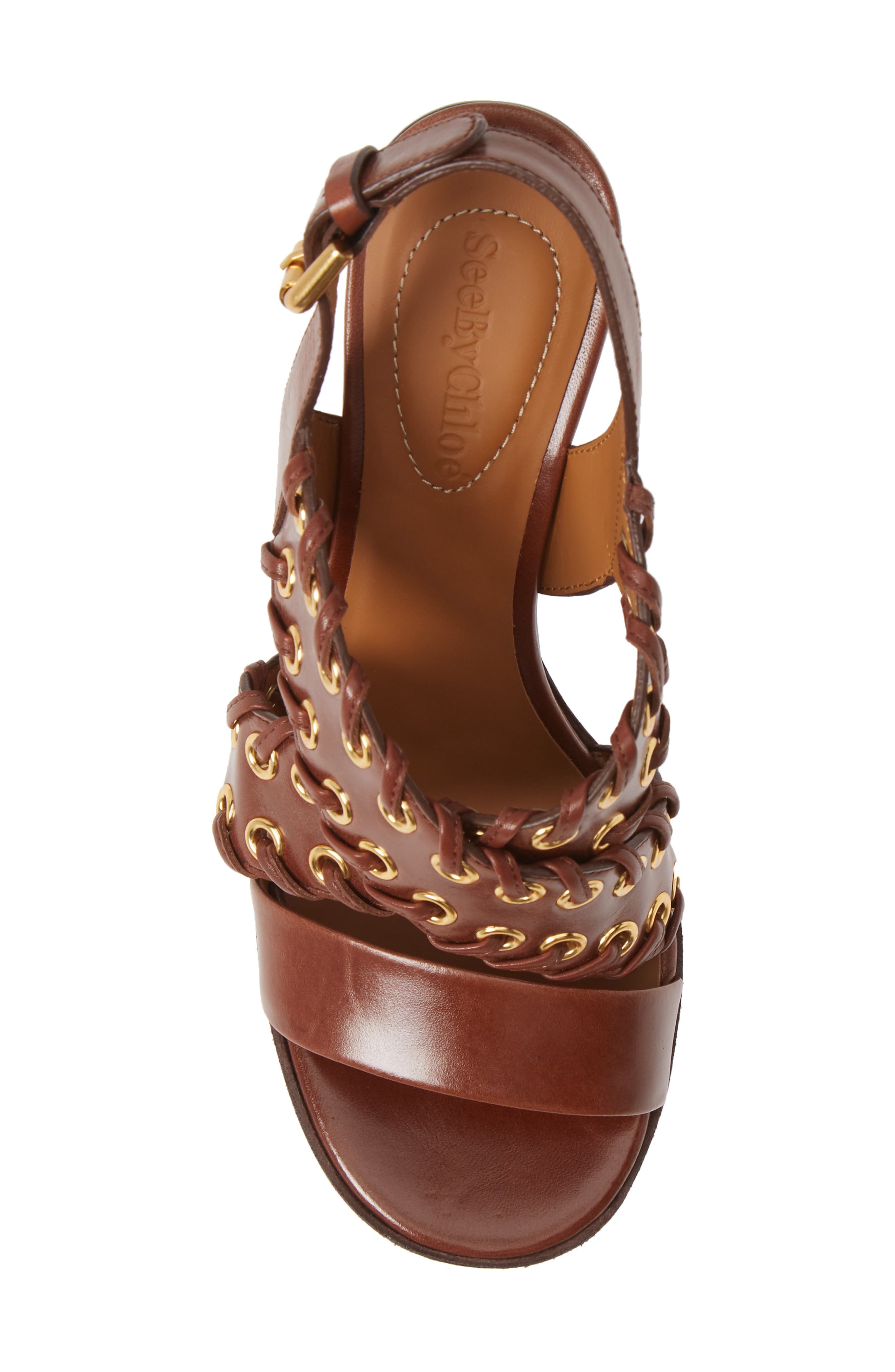 See by Chloé Helen Whipstitch Platform Slingback Sandal, Alternate, color, 