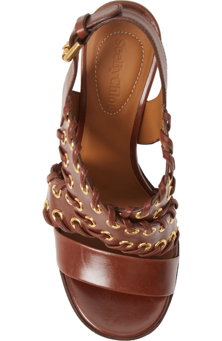 See by Chloé Helen Whipstitch Platform Slingback Sandal, Alternate, color,