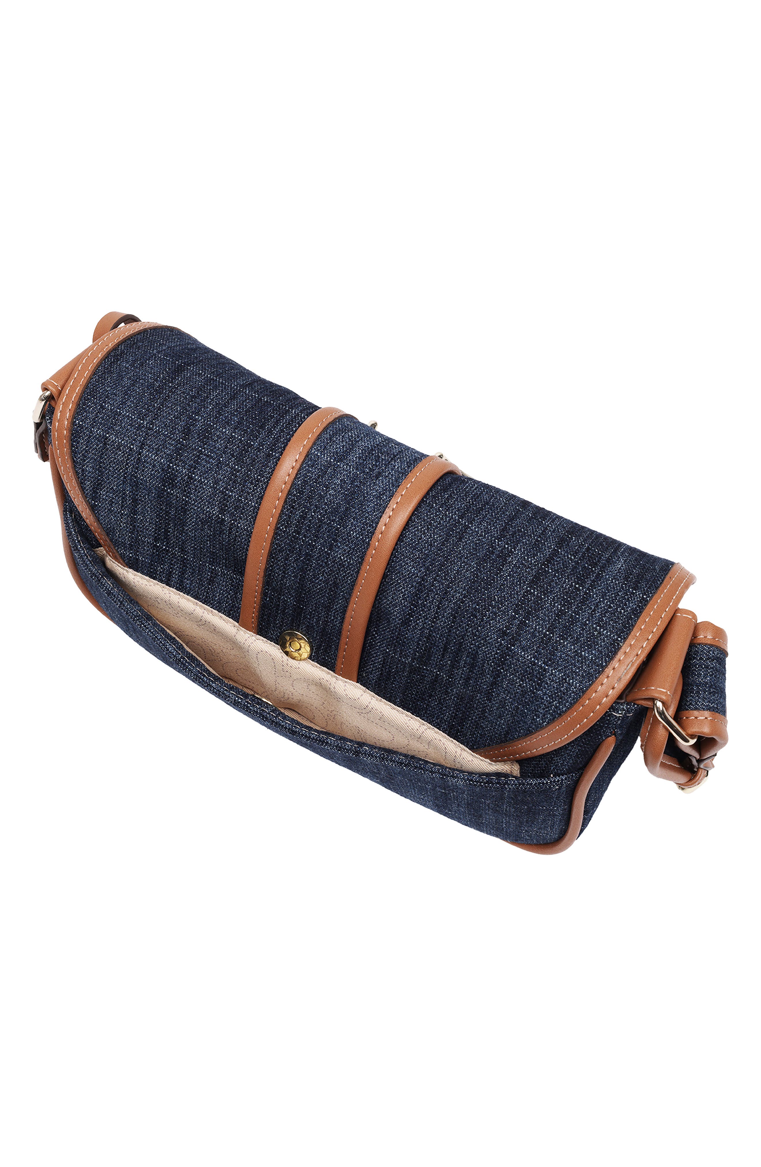 True Religion Double Pocket Denim Satchel, Alternate, color, 