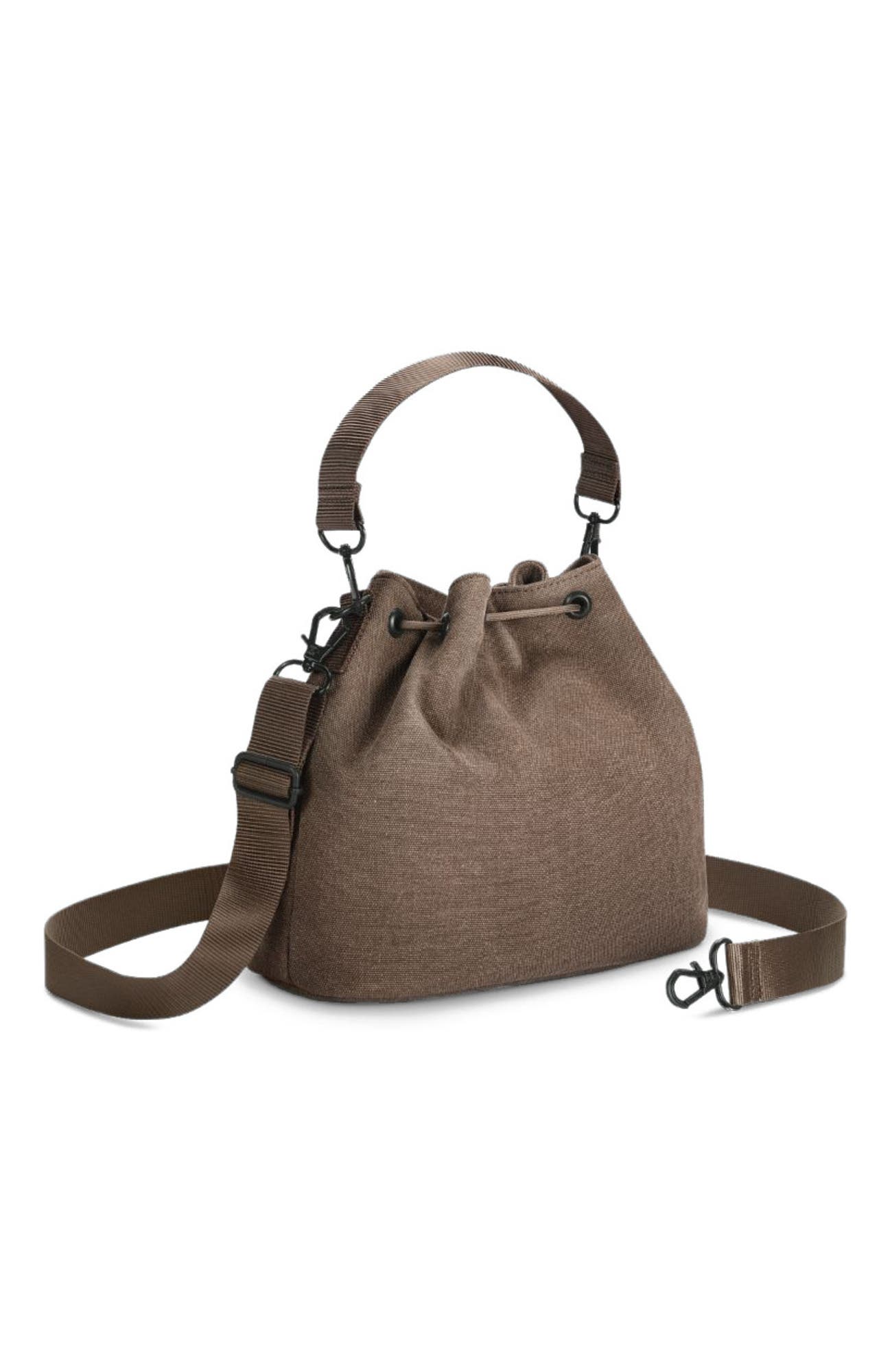 Spläsh Bucket Crossbody Weave, Alternate, color, Weave Dusty Brown