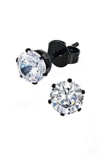 Cubic Zirconia Solitaire Stud Earrings
