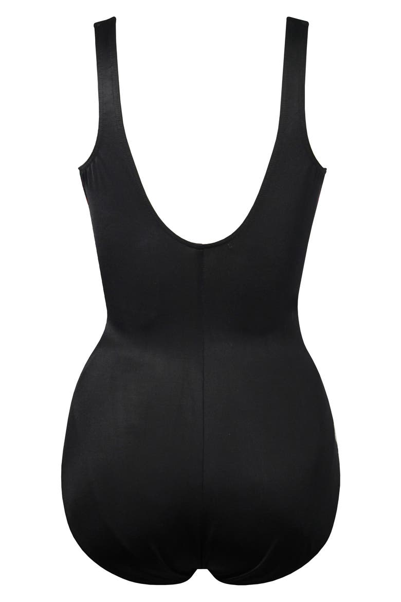 Poppy It's a Wrap Underwire One-Piece Swimsuit, Alternate, color, BLACK MULTI