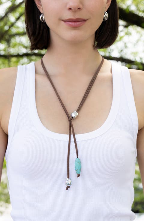 Hayes Suede Lariat Necklace