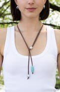 MARLYN SCHIFF Hayes Suede Lariat Necklace