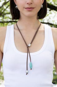 MARLYN SCHIFF Hayes Suede Lariat Necklace