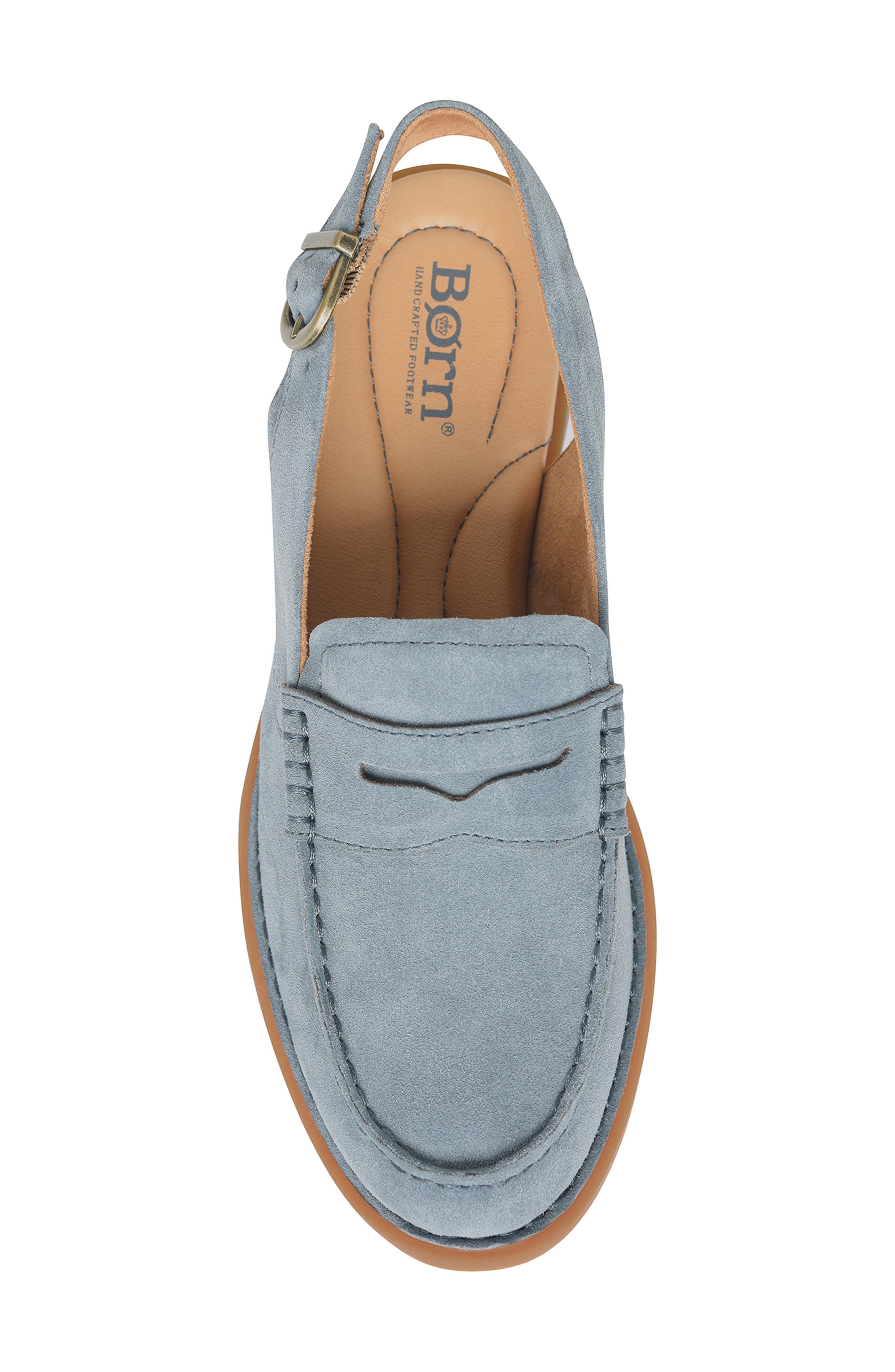Marly Slingback Penny Loafer, Alternate, color, LIGHT BLUE SUEDE