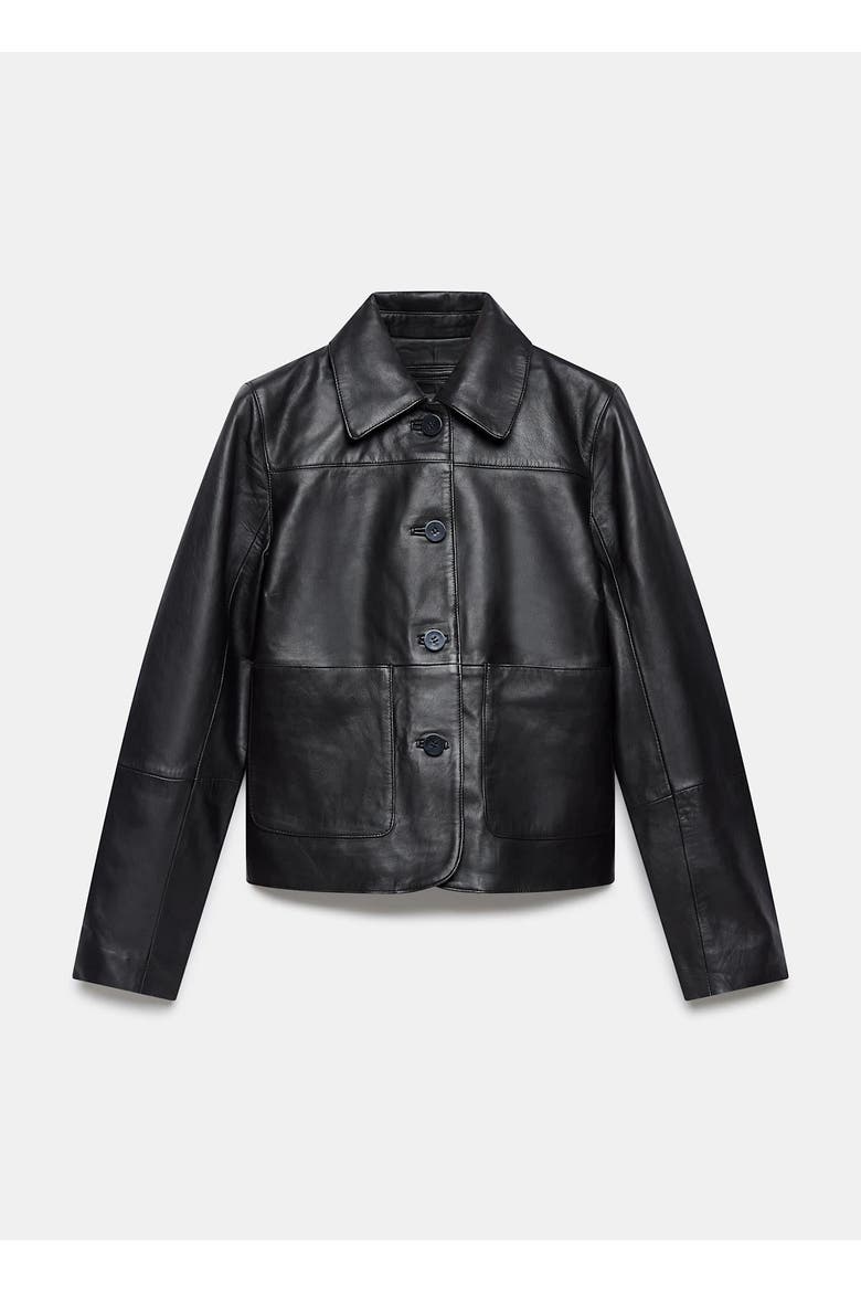 Leather Pocket Detail Jacket, Alternate, color, Black