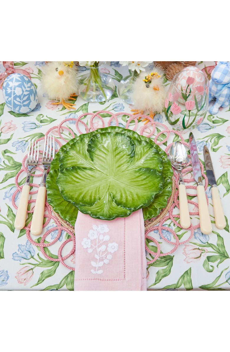 Mrs. Alice Serena Cabbage Dinner Plates, Alternate, color, Green