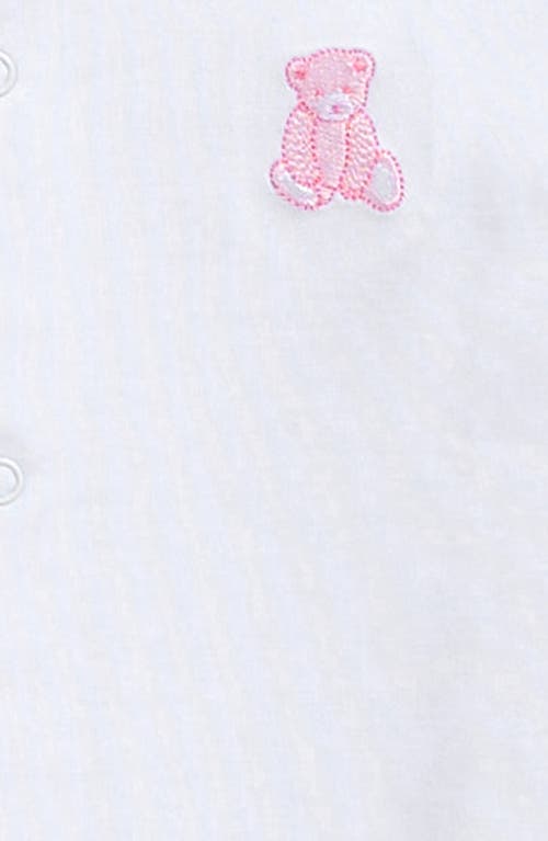 Kissy Kissy Embroidered Pima Cotton Footie & Hat Set In White
