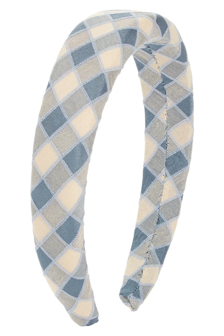 Plaid Headband, Main, color, BLUE MULTI